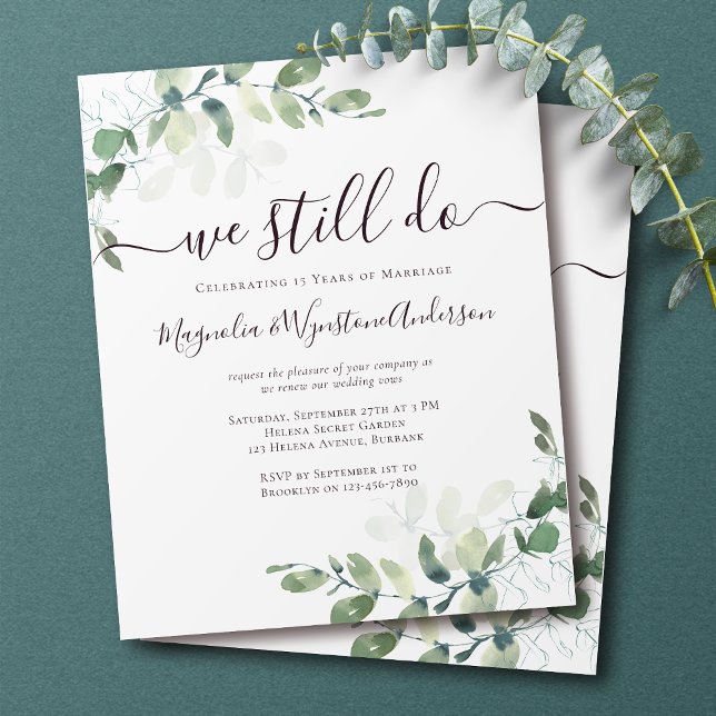 PAPER Eucalyptus Vow Renewal Invitation (Creator Uploaded)