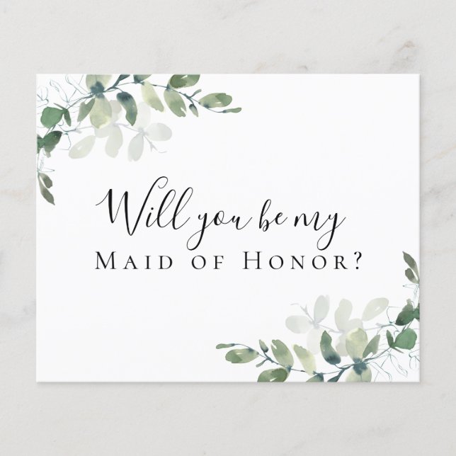 PAPER Eucalyptus Will You be My Maid of Honour (Front)