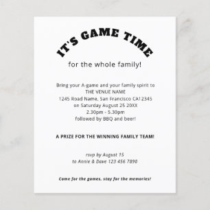 PAPER Family Games Day Slogan Black White