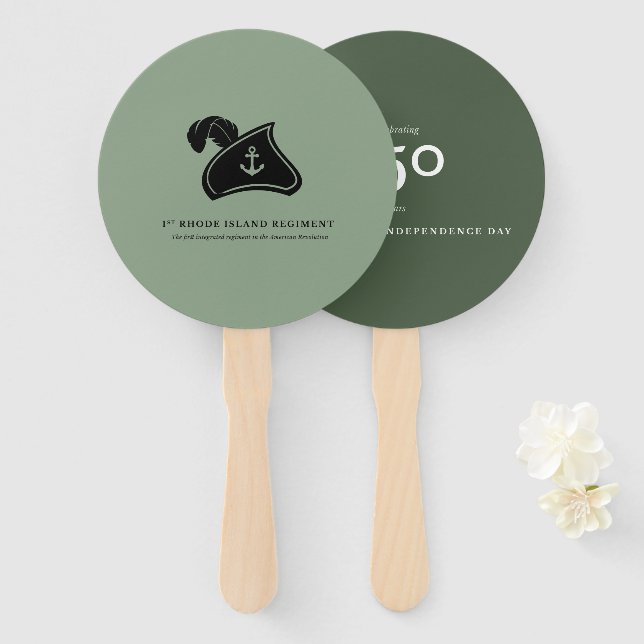 Paper Fans (10) — 1st Rhode Island Regiment (Front and Back)