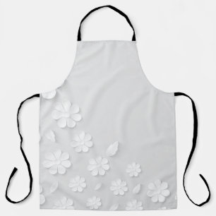 Paper flower background white apron