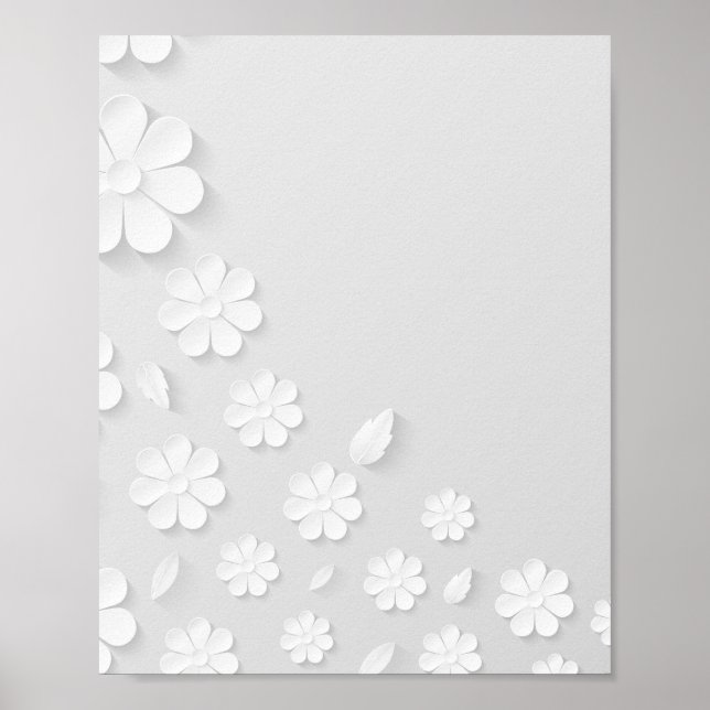 paper flower background white poster (Front)