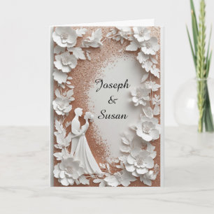 ✨ Paper Flower Wedding Invite Bride And Groom