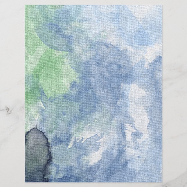 Paper, Flowered Path Watercolor, Blue Sky Flyer (Front)