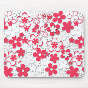 Paper flowers mouse pad
