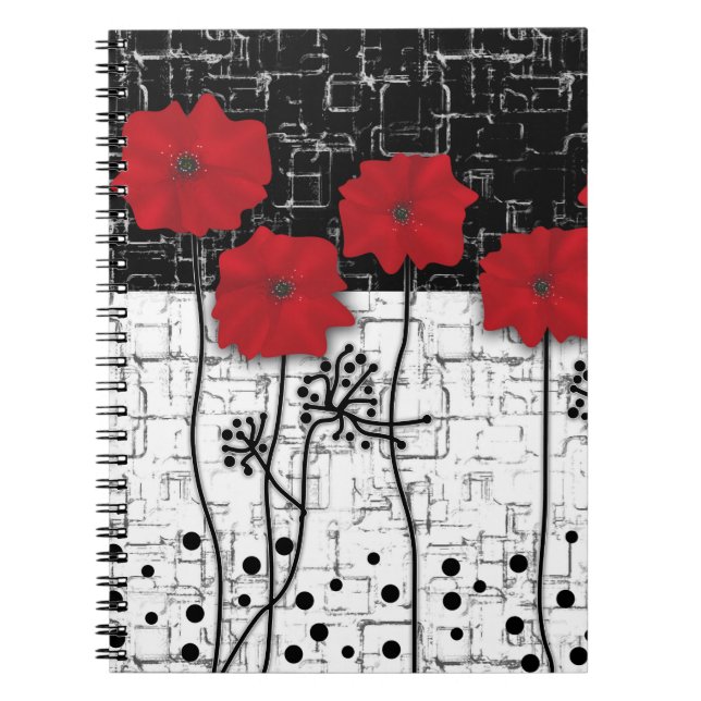 Paper flowers, red flowers notebook (Front)