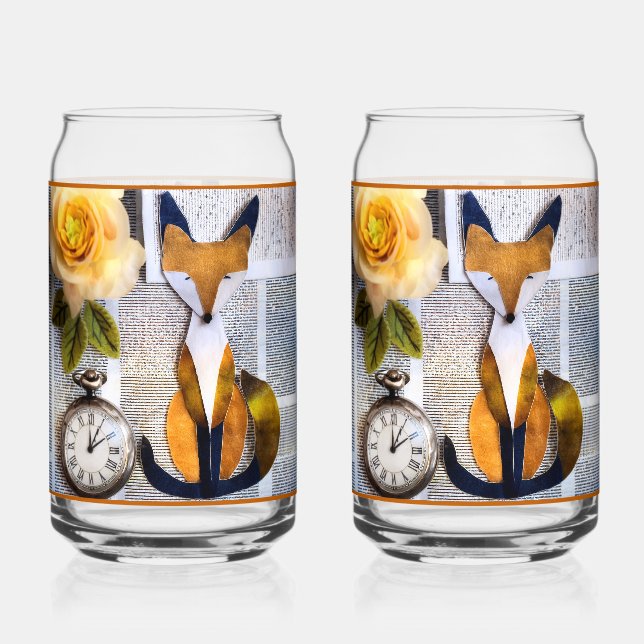 Paper Fox Soda Glass (Front)