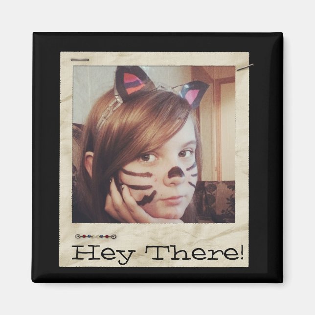 Paper Frame Old Instagram Photo add Text Magnet (Front)