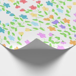 Paper Gift Wrap With Delicate Floral Pattern