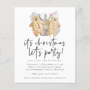 PAPER Gingerbread Men Christmas Lets Party Invite