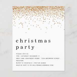 PAPER   Gold Glitter Christmas Party Invitation