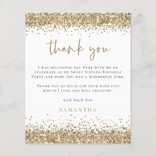 PAPER   Gold Glitter Photo Sweet Sixteen Thank You