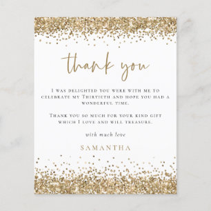 PAPER   Gold Glitter Photo Thirtieth Thank You