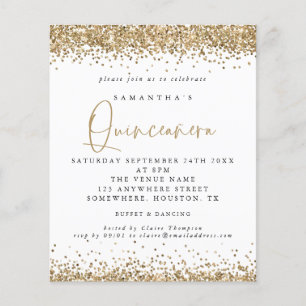 PAPER Gold Glitter Quinceañera 15th Birthday Party