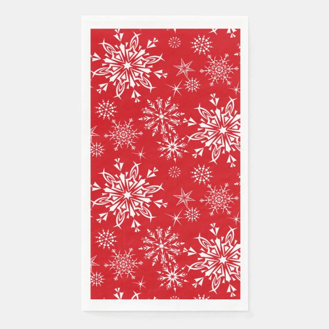 Paper Guest Towel-Holiday Snowflakes Napkin (Front)