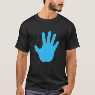 Paper Hand Blue Hand Print Funny T-Shirt