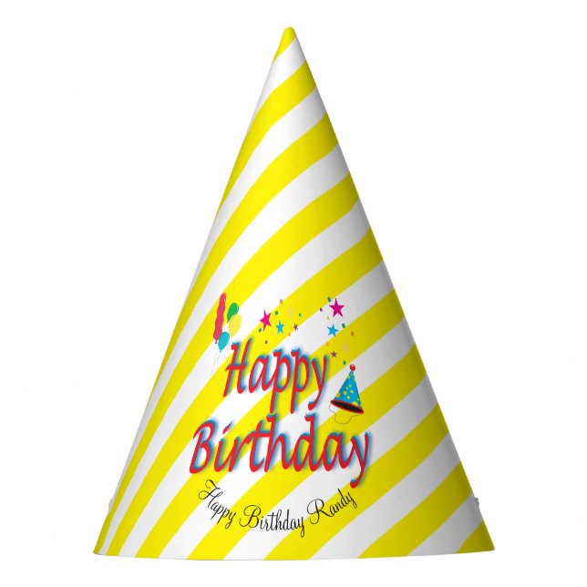 Paper Hat Birthday Balloons Stars (Front)