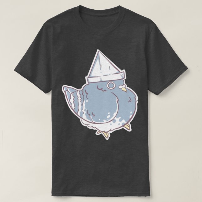 Paper Hat Pigeon T-Shirt (Design Front)