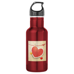 Paper heart 532 ml water bottle