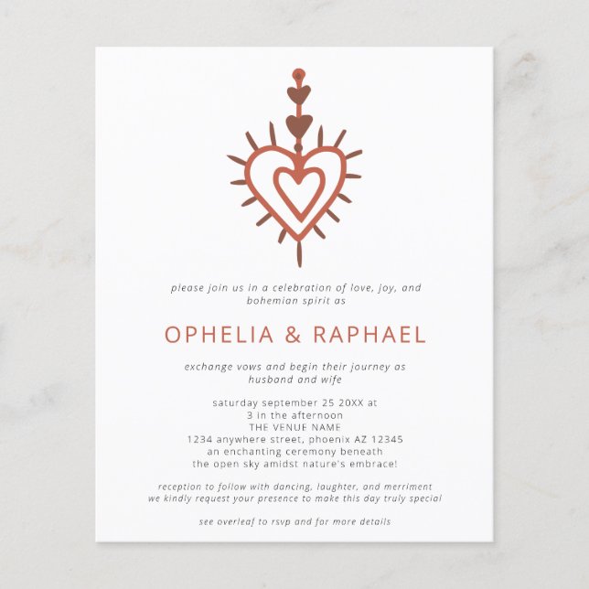 PAPER Heart Dreamcatcher Terracotta QR Wedding (Front)