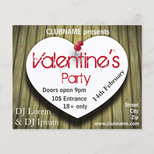 Paper Heart - Valentine's Day Party Flyer (Front)