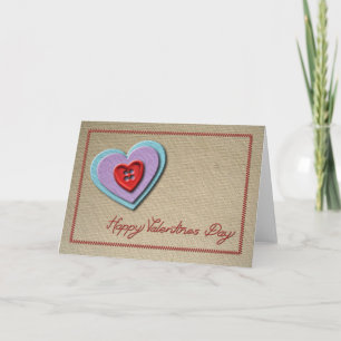 Paper Hearts Valentines Day Holiday Card