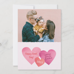 Paper Hearts Valentines Day Photo Card