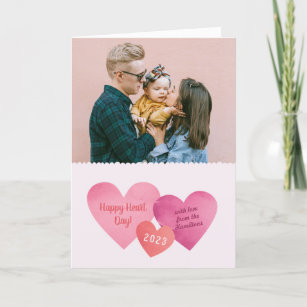 Paper Hearts Valentines Day Photo Greeting Card