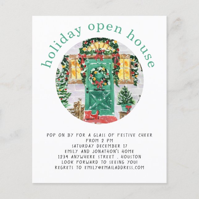 PAPER | Holiday Open House Party Teal Flyer (Front)