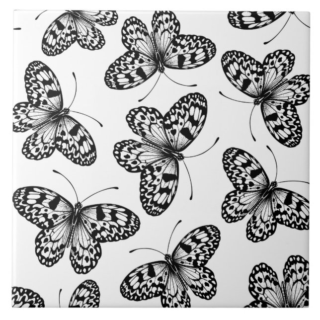 Paper kite butterfly pattern ceramic tile (Front)