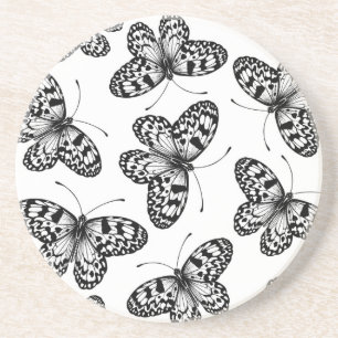 Paper kite butterfly pattern coaster