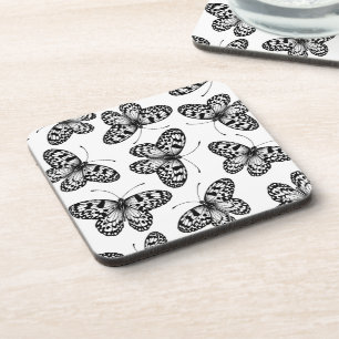 Paper kite butterfly pattern coaster