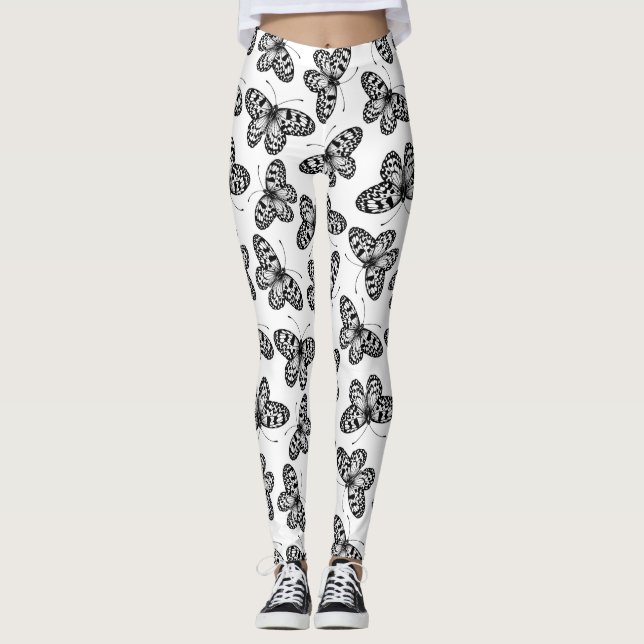 Paper kite butterfly pattern leggings (Front)