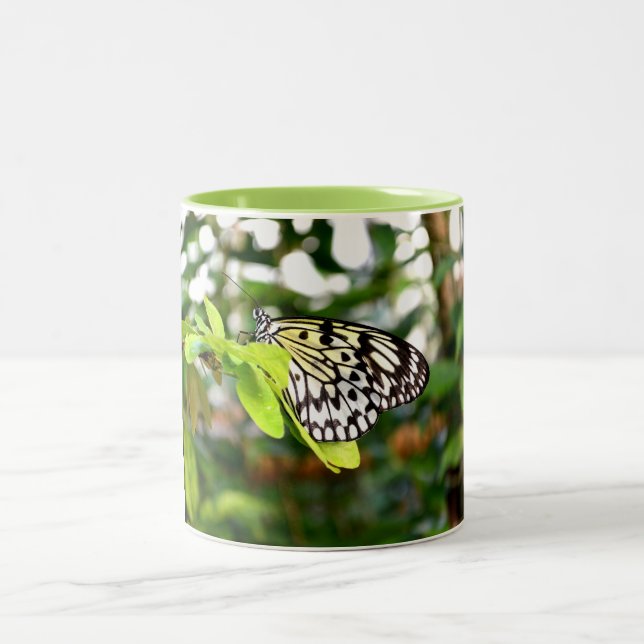 Paper kite butterfly Two-Tone coffee mug (Center)