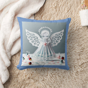 Paper Lace Angel Christmas Crafts Art Cushion