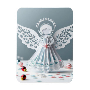 Paper Lace Angel Christmas Crafts Art Magnet