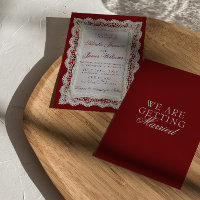 Paper Lace Burgundy Old Money Doily Wedding