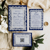 Paper Lace Royale Blue Old Money Doily Wedding