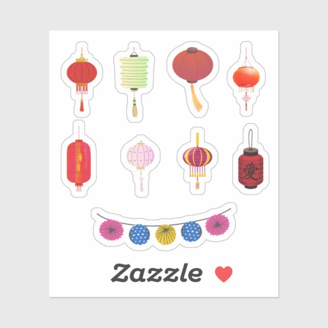 Paper Lantern Stickers (Sheet)