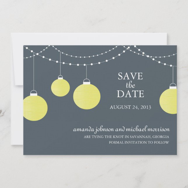 Paper Lantern Wedding Save the Date (Front)