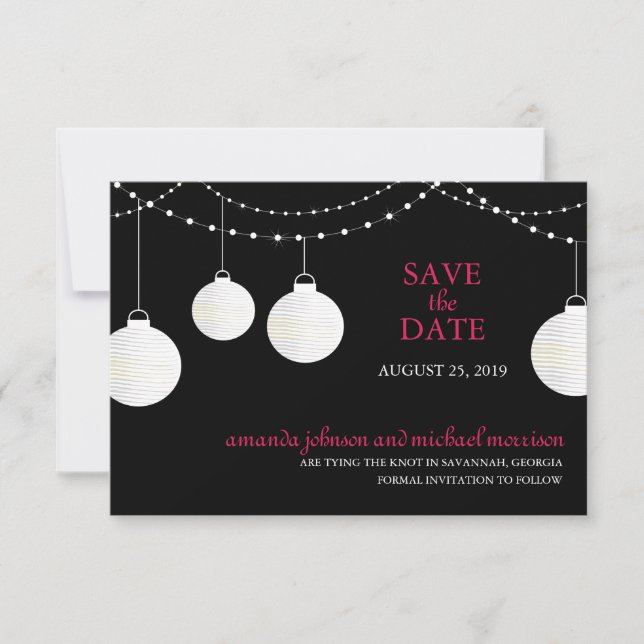 Paper Lantern Wedding Save the Date (Front)
