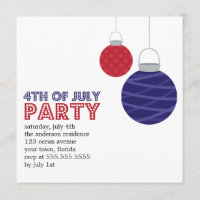 Paper Lanterns 4th of July Party Invitations