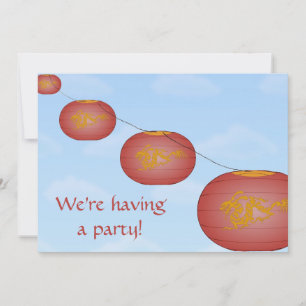 Paper Lanterns Customisable Party Invitation