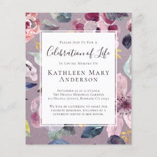 PAPER Lilac Floral Celebration of Life Invitation