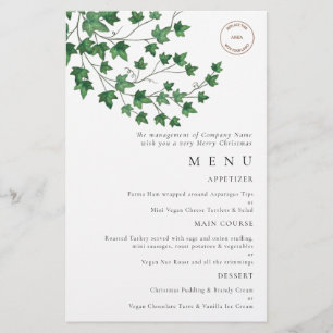 PAPER Logo Ivy Christmas Party Menu