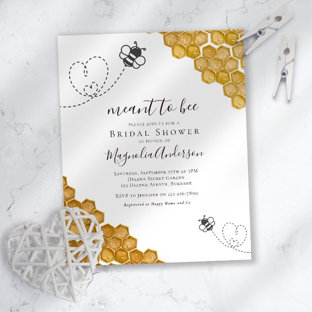 PAPER Meant to Bee Bridal Shower Invitation (Creator Uploaded)