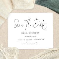 PAPER Minimalist Script Any Colour Save The Date