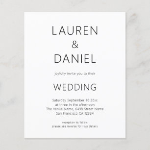PAPER Minimalist Text QR Code Black White Wedding