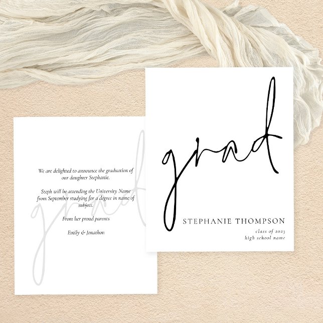 PAPER Modern Script Graduation Announcement  (Creator Uploaded)