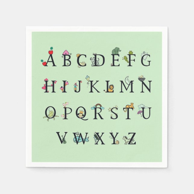 PAPER NAPKIN : ALPHABET CHART (Front)